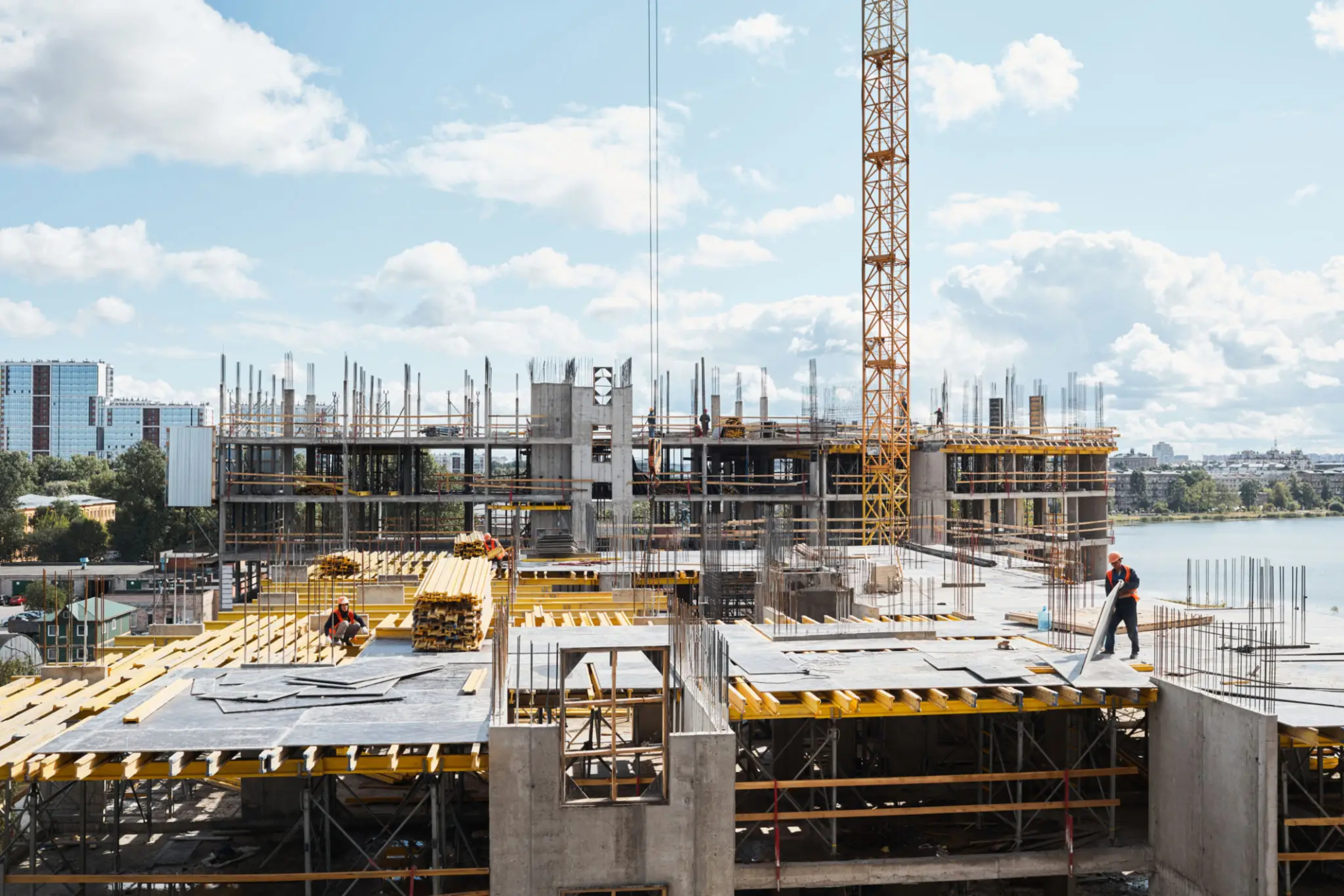 Commercial construction project with modern design and quality craftsmanship