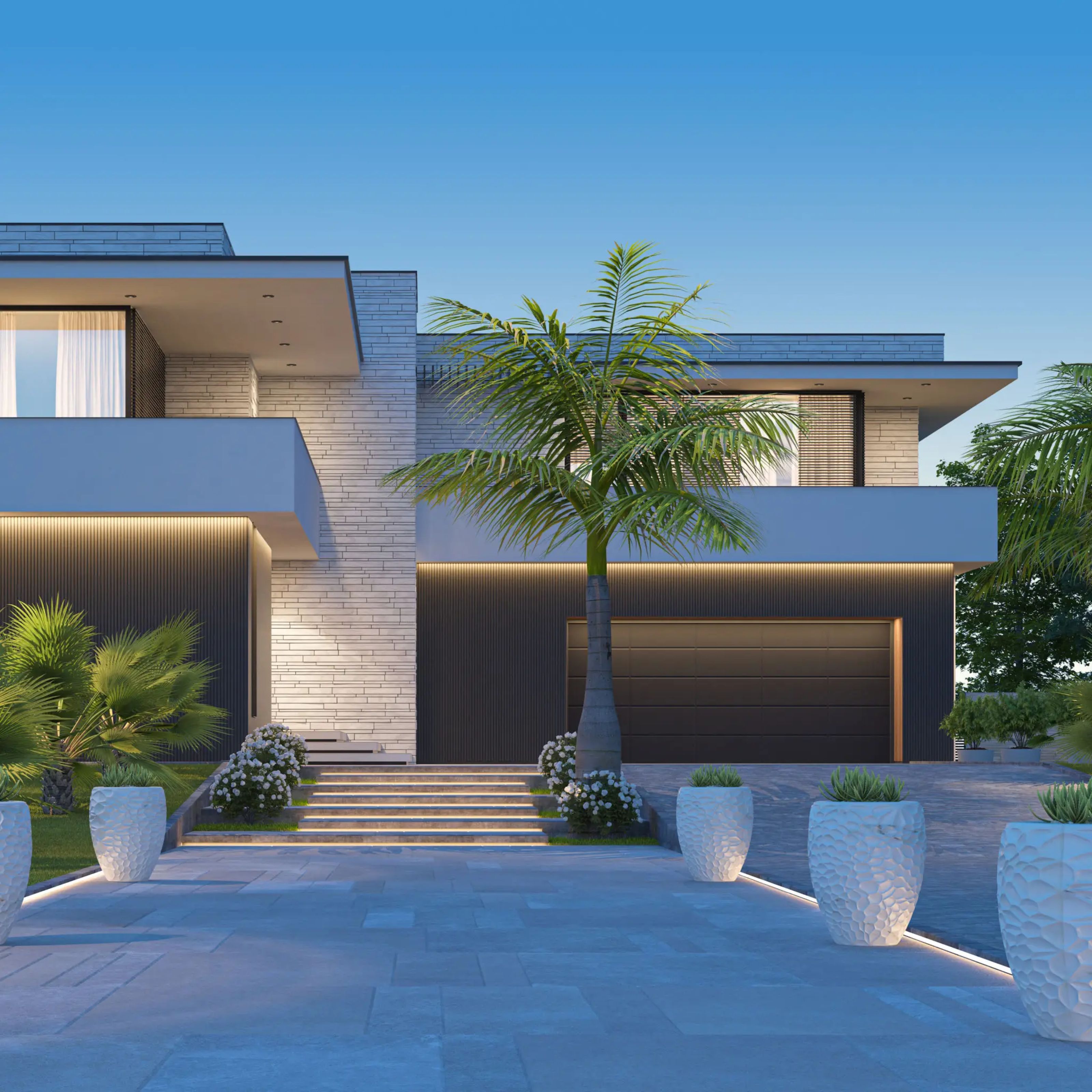 Custom home construction with modern design and quality craftsmanship